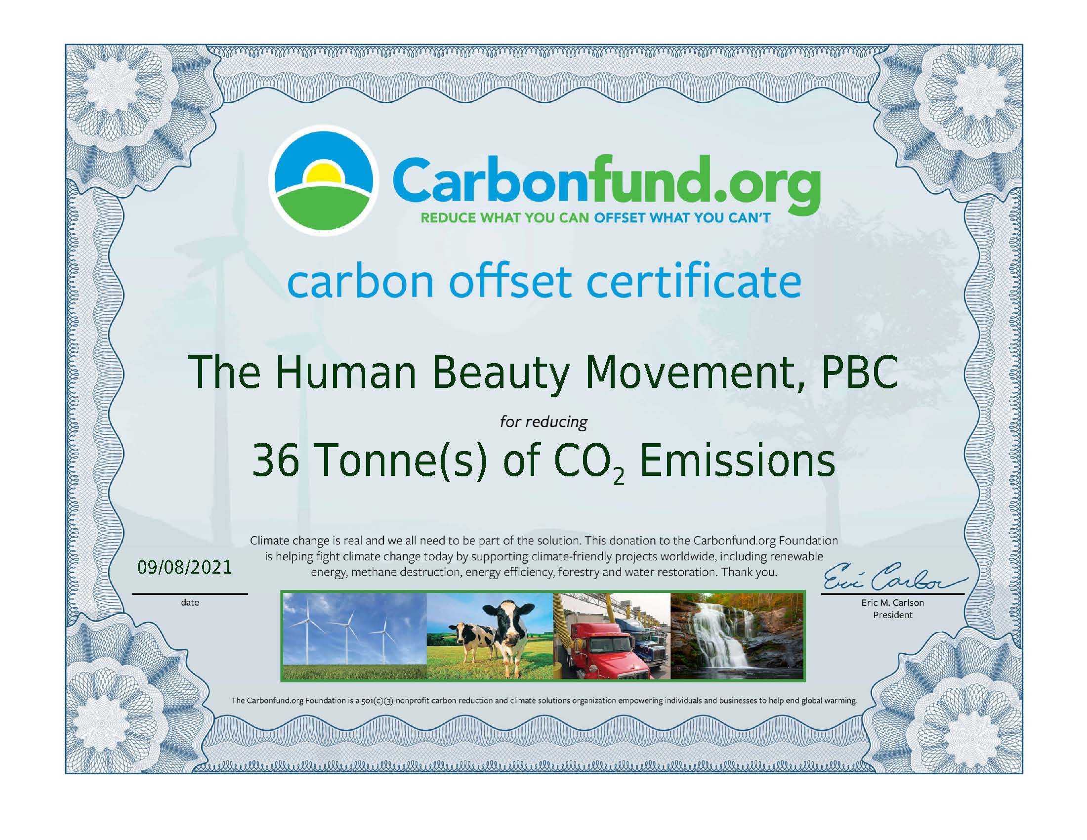 CarbonFund Partner Certificate