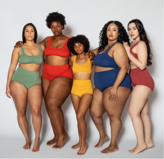 A group of beautiful women with real bodies