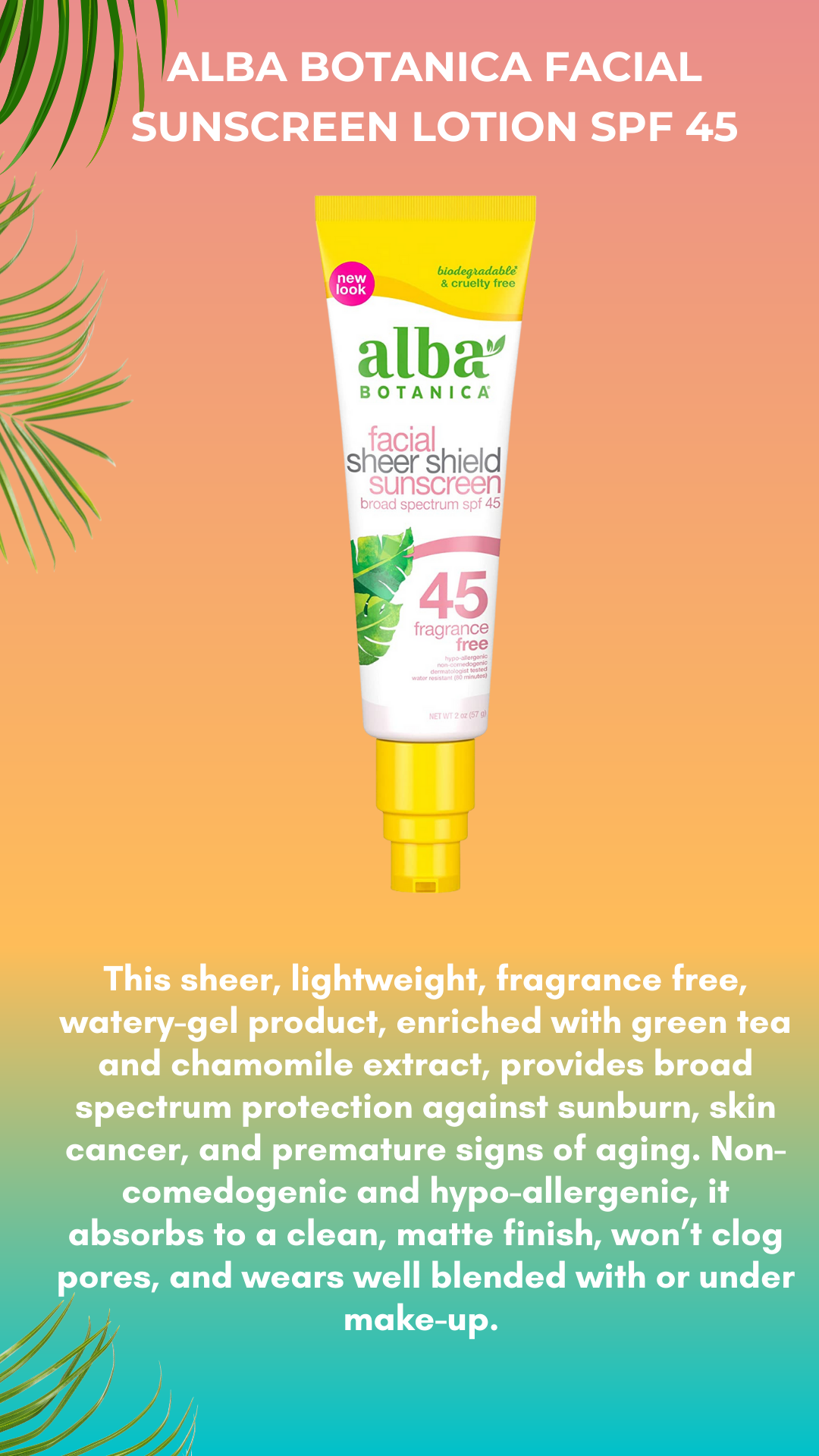 Alba Botanica Facial Sunscreen Lotion SPF 45