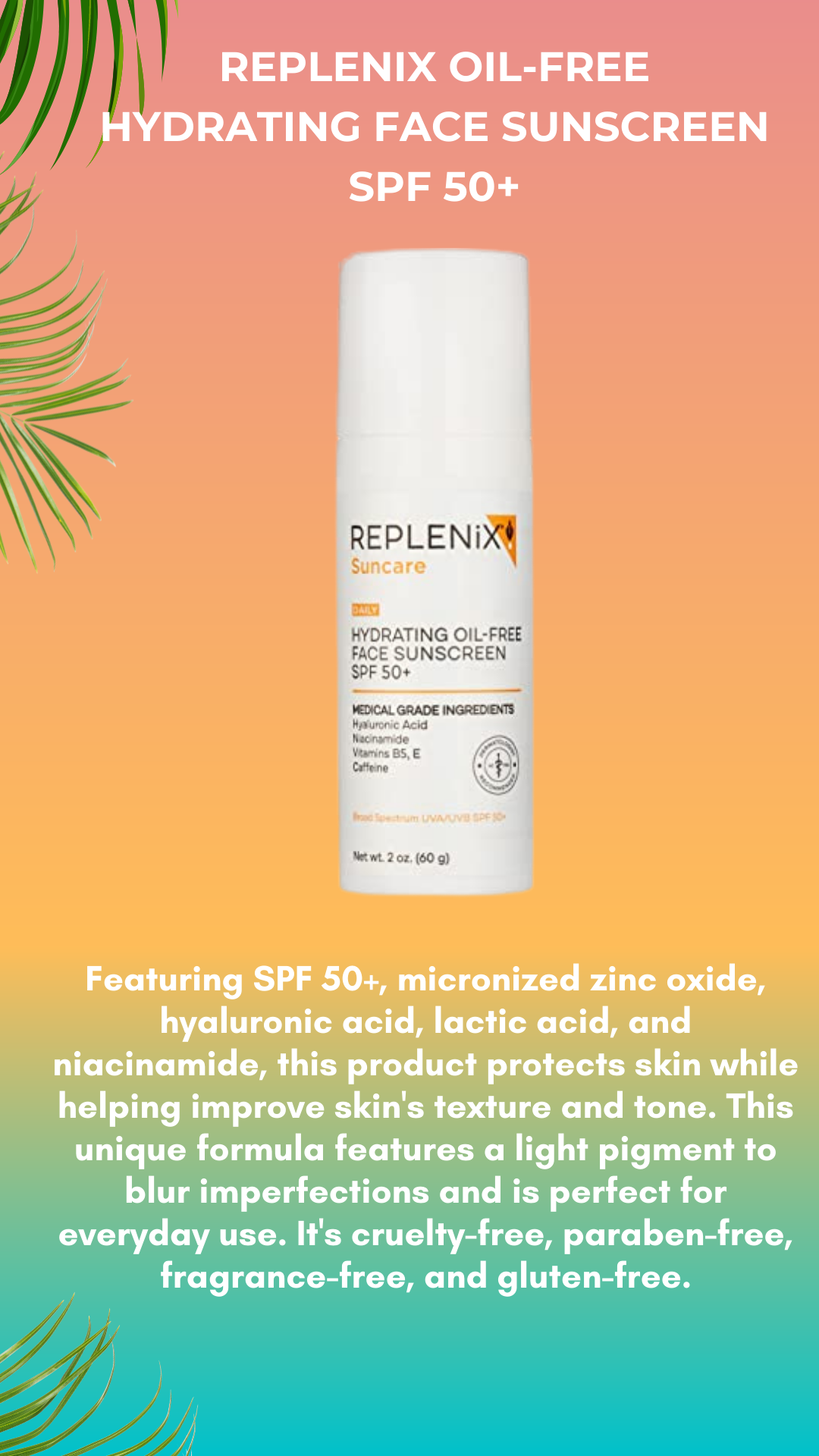 Replenix Oil-Free Hydrating Face Sunscreen SPF 50+