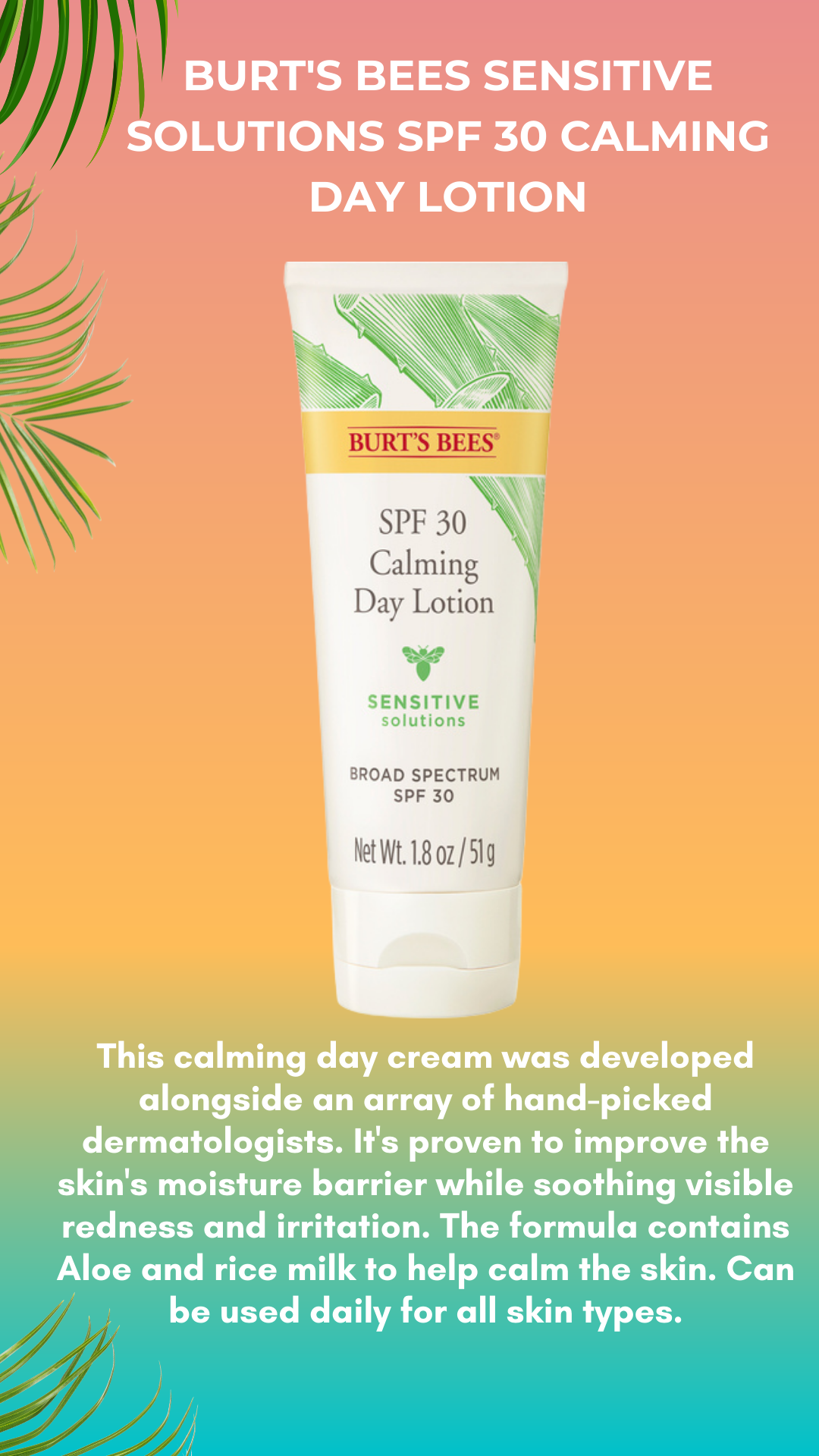 Burts Bees Senstiive Solutions Calming Day Lotion
