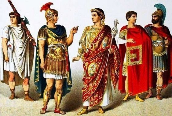 Ancient Roman men wearing tunicas
