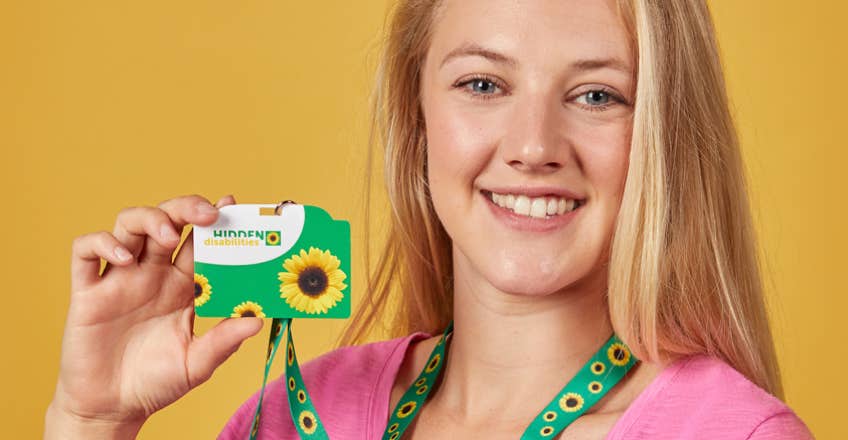 The Hidden Disabilities Sunflower Lanyard and Card